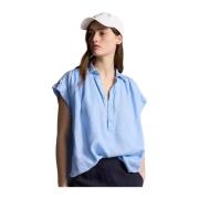 Blauw linnen overhemd Ralph Lauren , Blue , Dames