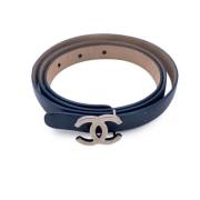 Pre-owned Leather belts Chanel Vintage , Blue , Dames