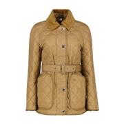 Gewatteerdeylon jas met fluwelen kraag Burberry , Beige , Dames