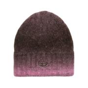 Paars/Chocolade Beanie Hoed Diesel , Purple , Unisex