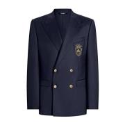 Blauwe Jacks met Geborduurd Logo Dolce & Gabbana , Blue , Heren