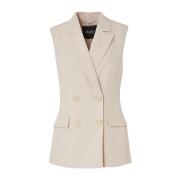 Damesvest met dubbele rij knopen in effen kleur Liu Jo , Beige , Dames