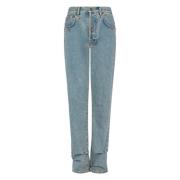 Luxe Straight-Leg Jeans Moschino , Blue , Dames