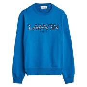 Geborduurde logo sweatshirt in blauw Lanvin , Blue , Heren