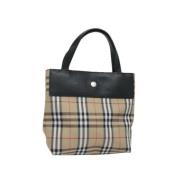 Pre-owned Canvas handbags Burberry Vintage , Beige , Dames