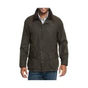 Casual-sporty Coated Cotton Coat Barbour , Green , Heren