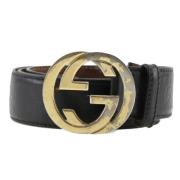 Pre-owned Leather belts Gucci Vintage , Black , Dames