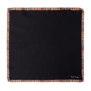 Zijden Zakdoek met Logo Print Paul Smith , Black , Heren