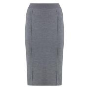 Blend Wol Rok Elastische Taille Pinko , Gray , Dames