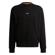 Crewneck Sweatshirt met Logodetail Hugo Boss , Black , Heren