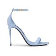 Blauwe Leren Stiletto Sandalen Dolce & Gabbana , Blue , Dames