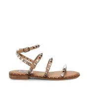 Studded Beige Kruisband Sandalen Steve Madden , Beige , Dames