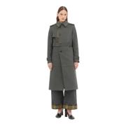 Geruite Gevoerde Trenchcoat Burberry , Gray , Dames