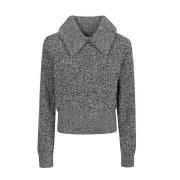 Zwarte wollen blend overhemdkraag trui Staud , Gray , Dames