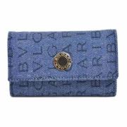 Pre-owned Canvas wallets Bvlgari Vintage , Blue , Unisex