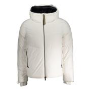 Witte Lange Mouw Donsjas met Capuchon K-Way , White , Heren