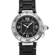 Pre-owned Linen watches Cartier Vintage , Black , Heren