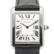 Pre-owned Leather watches Cartier Vintage , White , Dames