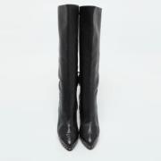 Pre-owned Leather boots Chanel Vintage , Black , Dames