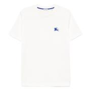 Witte Polo Shirt met Equestrian Knight Design Burberry , White , Heren