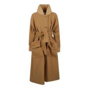 Oversized Cashmere Wool Coat Patou , Brown , Dames