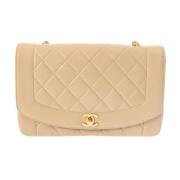 Pre-owned Leather chanel-bags Chanel Vintage , Beige , Dames