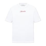 T-shirt met geborduurd logo Lanvin , White , Heren