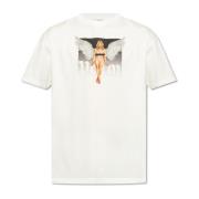 T-shirt met print Palm Angels , White , Heren