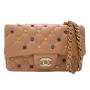 Pre-owned Leather shoulder-bags Chanel Vintage , Beige , Dames