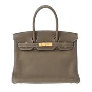 Pre-owned Leather handbags Hermès Vintage , Gray , Dames