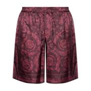 Zijden shorts Versace , Red , Heren