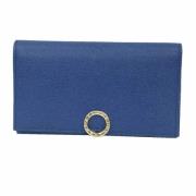 Pre-owned Leather wallets Bvlgari Vintage , Blue , Dames