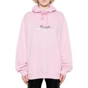 Hoodie met Logoprint Msgm , Pink , Dames