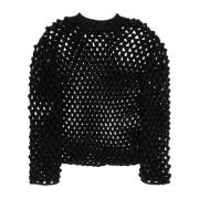 Popcorn Stitch Crew Neck Sweater Jil Sander , Black , Heren