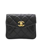 Pre-owned Leather chanel-bags Chanel Vintage , Black , Dames