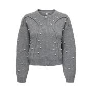 Life Pearl Bomber Jas Only , Gray , Dames