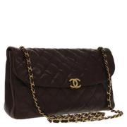 Pre-owned Leather chanel-bags Chanel Vintage , Brown , Dames