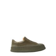 Luxe Minimalistische Gevulkaniseerde Leren Sneakers Jil Sander , Green...