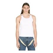 Gesp Rib Tank Top Jean Paul Gaultier , White , Heren