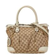 Pre-owned Canvas gucci-bags Gucci Vintage , Beige , Dames