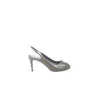 Pre-owned Leather heels Yves Saint Laurent Vintage , Gray , Dames