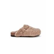 Beige Platte Shearling Schoenen Scholl , Beige , Dames