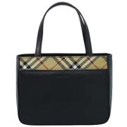 Pre-owned Leather handbags Burberry Vintage , Black , Dames