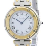 Pre-owned Stainless Steel watches Cartier Vintage , White , Dames