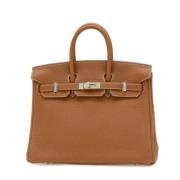 Pre-owned Leather handbags Hermès Vintage , Beige , Dames