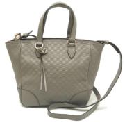 Pre-owned Leather handbags Gucci Vintage , Gray , Dames