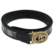 Pre-owned Leather belts Gucci Vintage , Blue , Dames