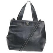 Pre-owned Leather chanel-bags Chanel Vintage , Black , Dames