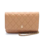 Pre-owned Leather crossbody-bags Chanel Vintage , Brown , Dames