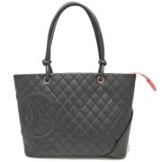 Pre-owned Leather totes Chanel Vintage , Black , Dames